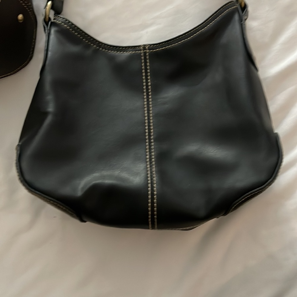 Lot of 2 Tommy Hilfiger shoulder Purses Brown & Black - Picture 3 of 7